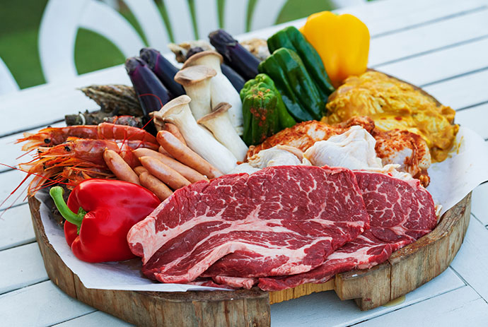 バーベキューの食材